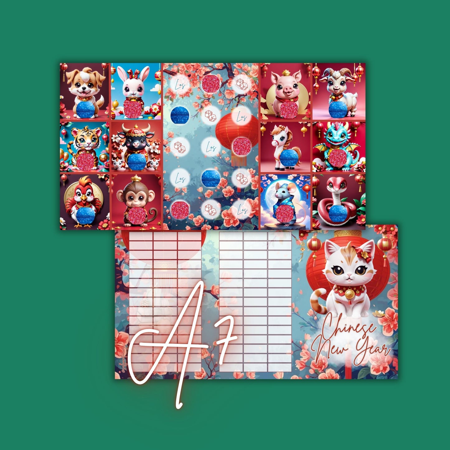 A7 Chinese New Year Klappkarte KCNY1