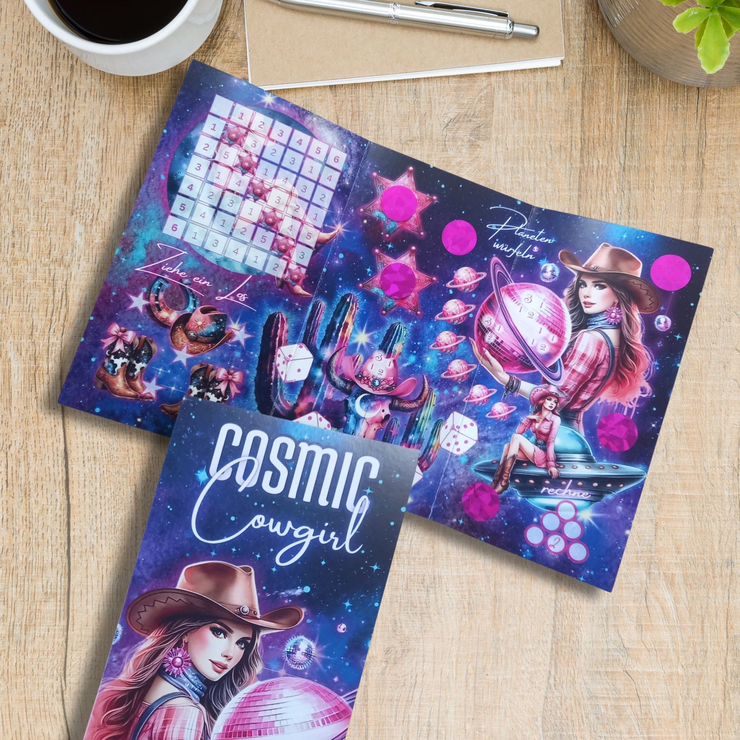 Cosmic Cowgirl Klappkarte