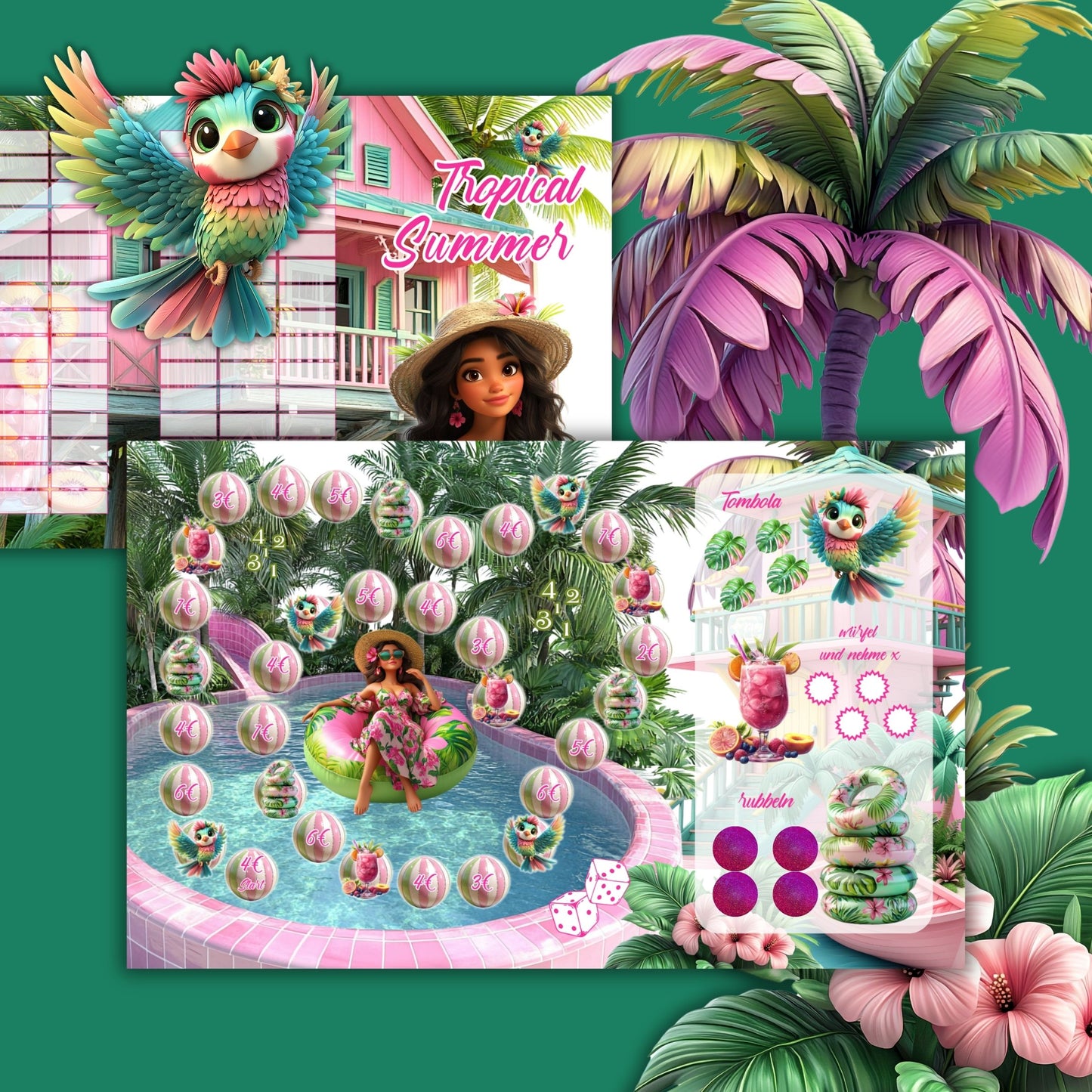 Tropical Summer Klappkarte