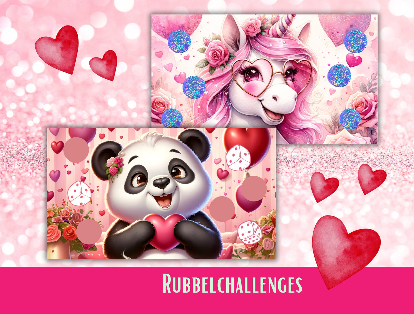 Cute Panda & Einhorn Rubbelchallenge | Würfelchallenge