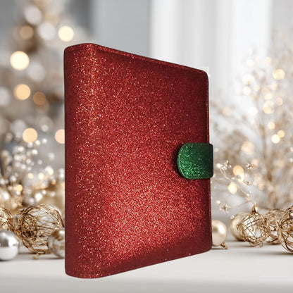 A6 Budget Binder – Glitzer Rot Grün