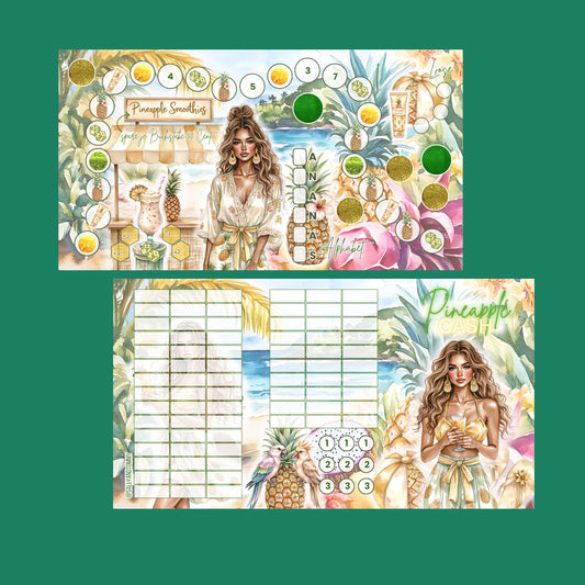 A7 Pineapple Cash Klappkarte (foliert)
