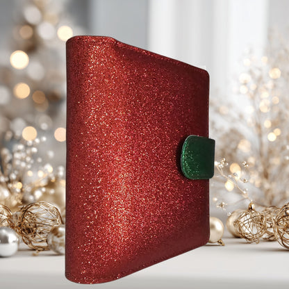 A7 Budget Binder – Rot-Grün Glitzer