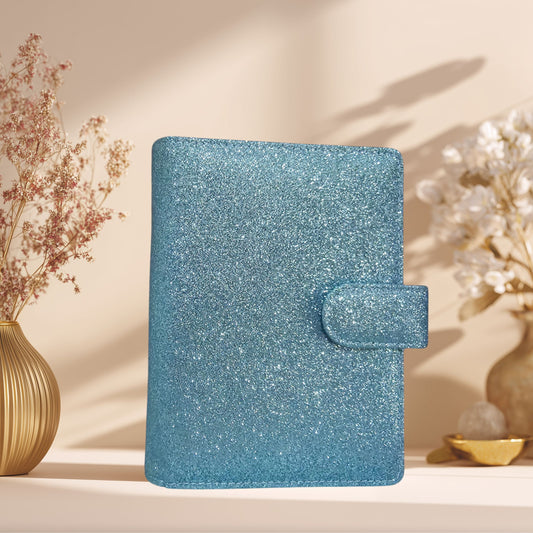 A6 Budget Binder – Glitzer Eisblau
