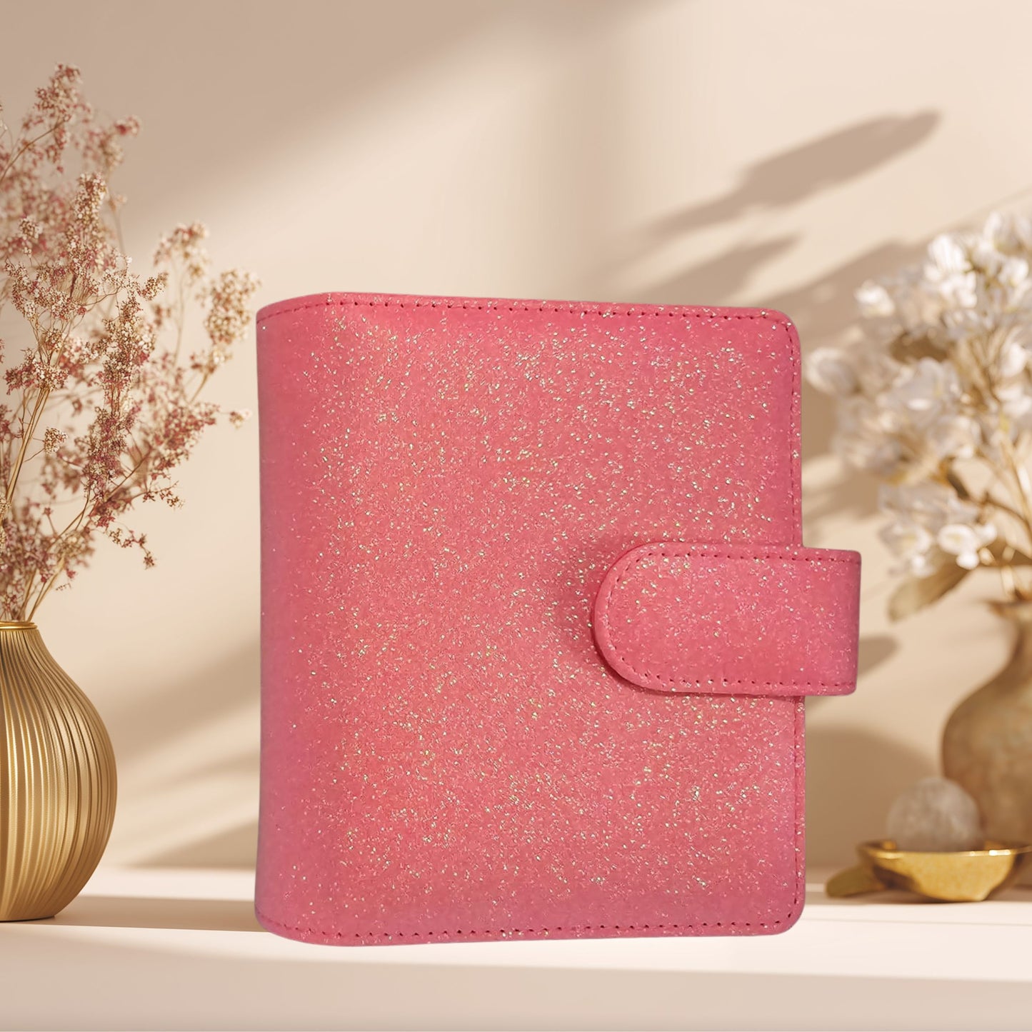 A7 Budget Binder – Koralle Glitzer