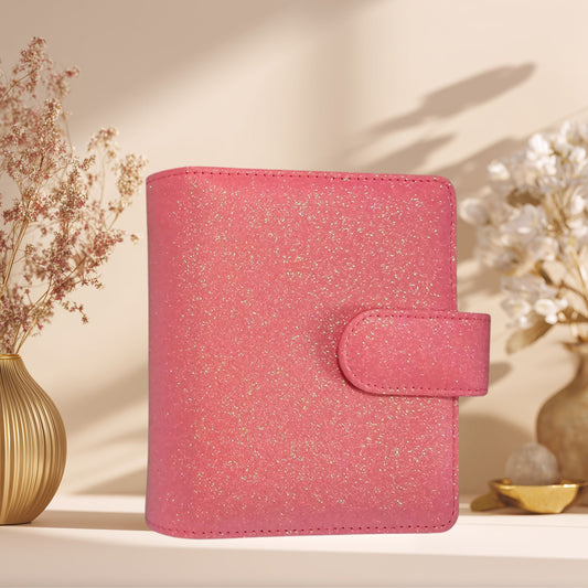 A7 Budget Binder – Koralle Glitzer