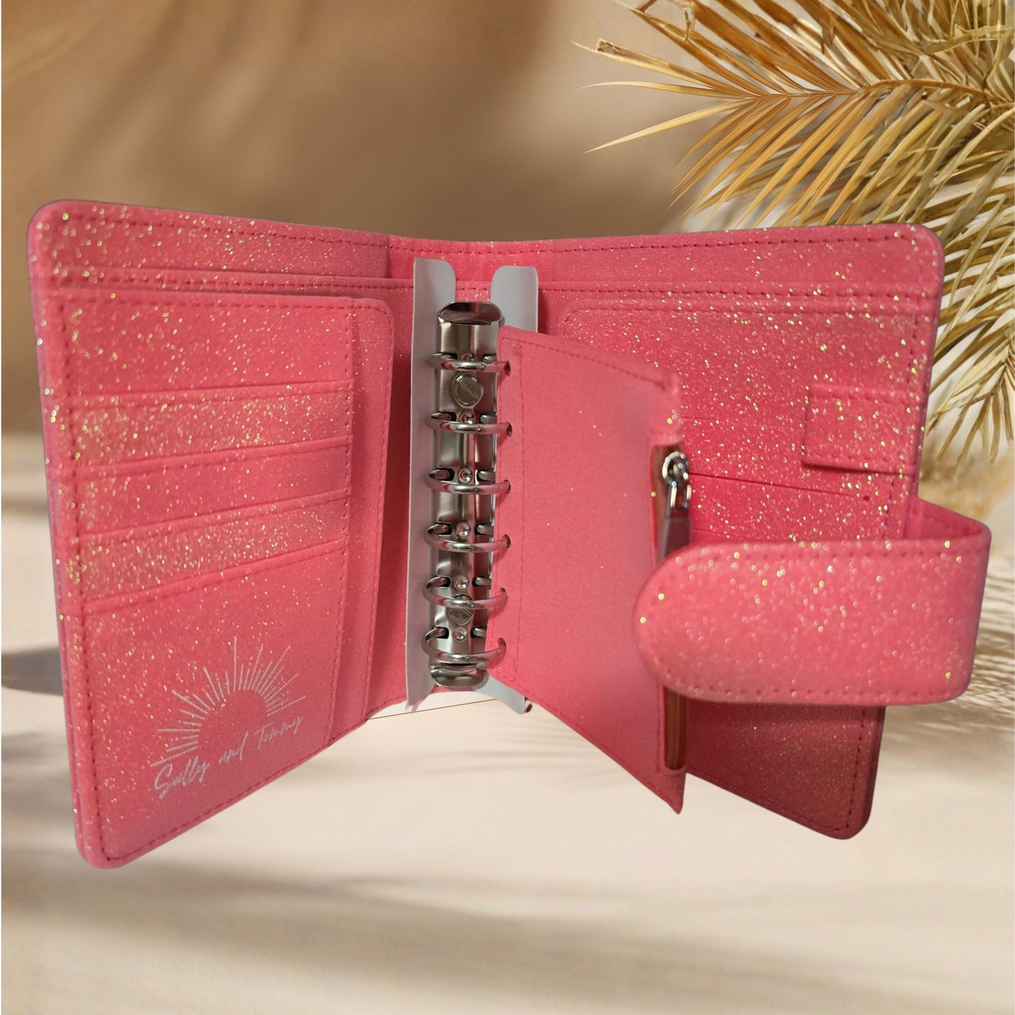 A7 Budget Binder – Koralle Glitzer