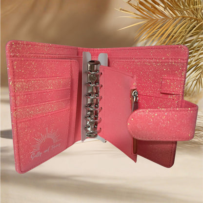 A7 Budget Binder – Koralle Glitzer