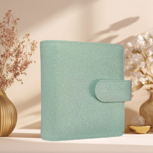 A7 Budget Binder – Mint Glitzer