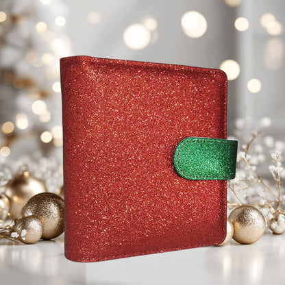A7 Budget Binder – Rot-Grün Glitzer