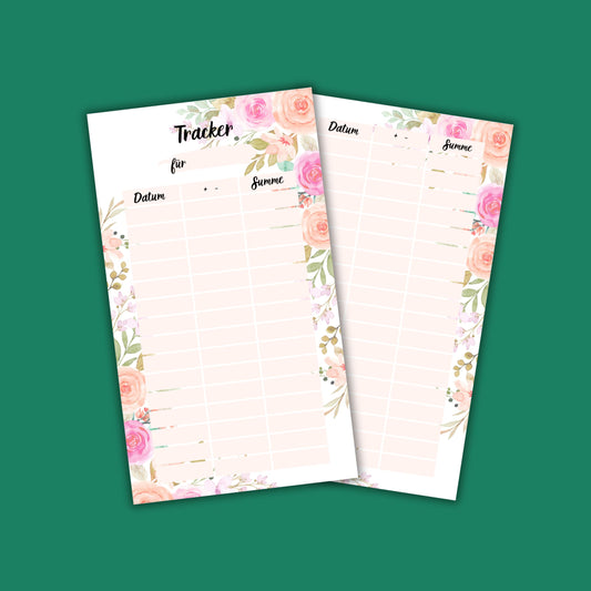 Budget Sheet Tracker Floral