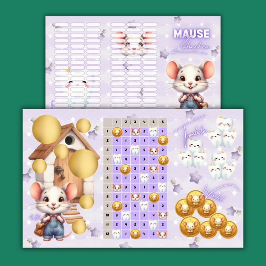 Mause Zähnchen Bingo Klappkarte