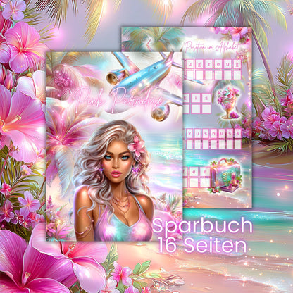 Pink Paradise Sparbuch (foliert)