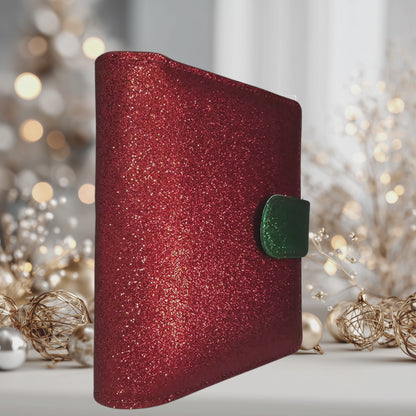 A7 Budget Binder – Rot-Grün Glitzer