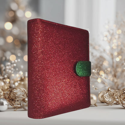 A6 Budget Binder – Glitzer Rot Grün